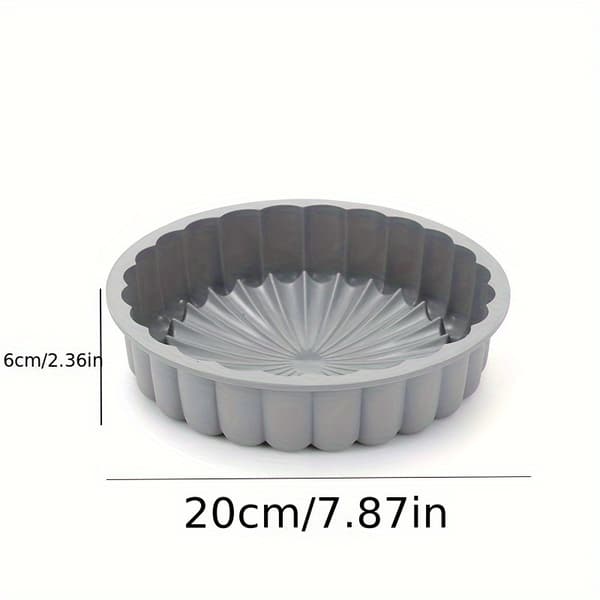 Genanvendelig Non-Stick Solsikke Kageform, Rund Silikonebageform til DIY Kager Morandi Gray