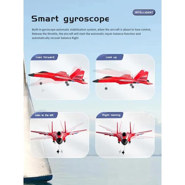 Remote-Controlled Drone/Plane with Gyroscope - Model HW33 - Blue or Red - Blå 403000