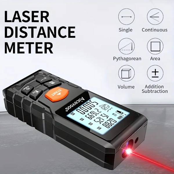 Högprecisions laseravståndsmätare, infraröd mätlinjal, elektronisk linjal, mätinstrument för rum, handhållet avståndsmätinstrument