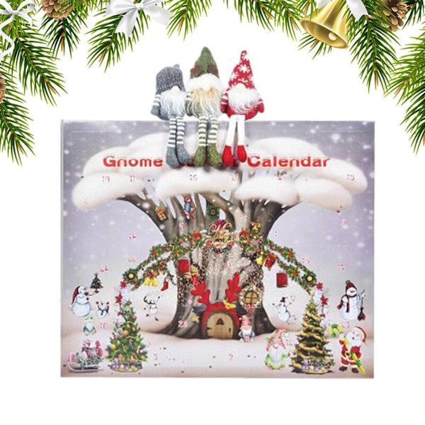 Julkalender med tomte 2024 - Räkna ner 24 dagar med en plyschtomte Style 3