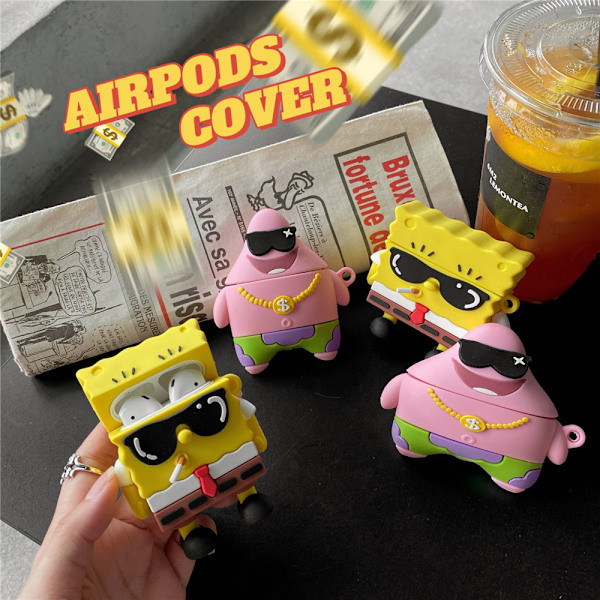 Sød silikone øretelefonetui Airpods cover kompatibel med AirPods 1/2 3 Pro cov SpongeBob SquarePants Pro