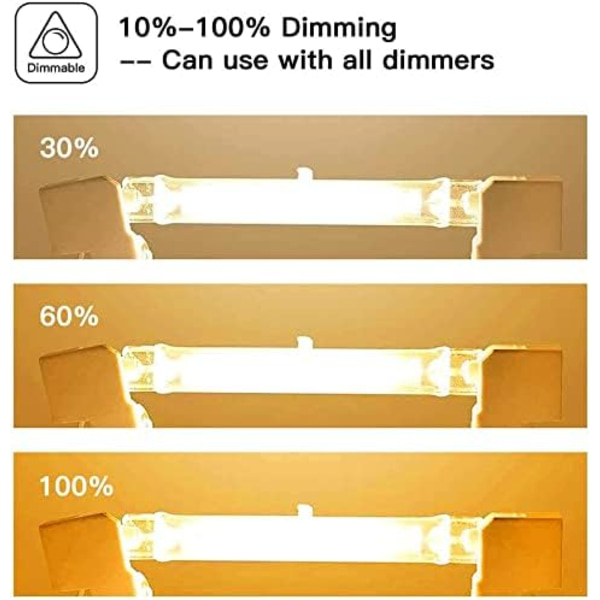 Pakke med 5 stk R7S halogenpære 118mm 300W 230V, R7S halogenstav 118mm, R7S halogenpære Dæmpbar halogenstavlampe