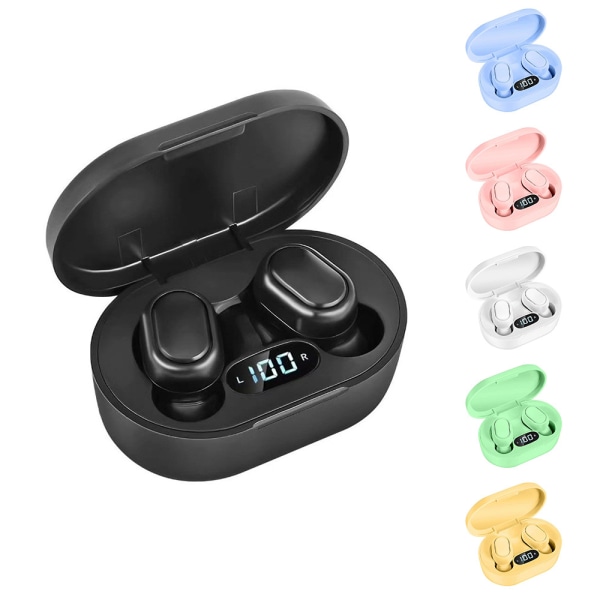 Trådløse Bluetooth-øretelefoner, HiFi Digital LED Display Stereo-hovedtelefoner, Vandtætte ørepropper