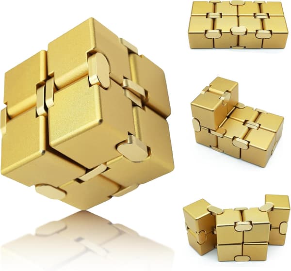 Metall Infinity Cube Anti Stress Aluminiumslegering Enkel Lek Kontor Flip Cube Fidget Leketøy Barn Voksne