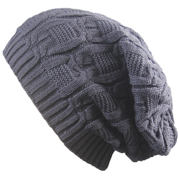 Casual Strikket Lue Dame Vinter Myk Varm Strikket Beanie Lue - høy kvalitet dark gray