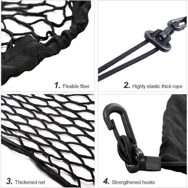 Lastenett, Bagasjenett Justerbar Elastisk Organiseringsnett, Nylon Bagasjenett, Universal Passform for Bil Bagasjerom Kjøretøy Varebil SUV (27,5'' x 27,5'')