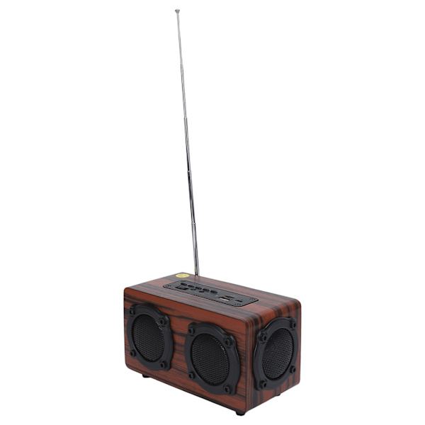 Trådlös Bluetooth-högtalare i trä med stereoljud, radiostöd, minneskort, AUX-ingång och portabel retrodesign_xx