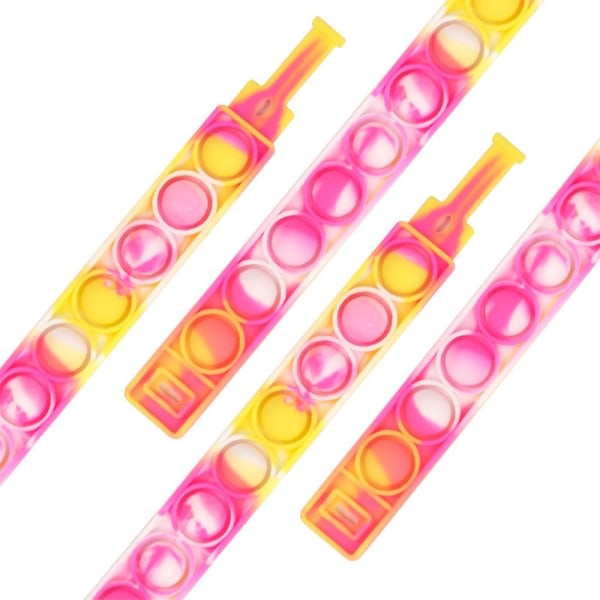 Pop It Push Bubble Armband Armband Fidget Dimple Stress Relief Sensoriska leksaker Röd och gul Slipsfärgning