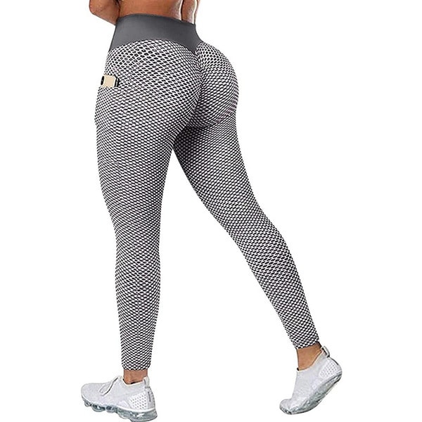 Sportiga leggings, push-up leggings med hög midja, glamouren Grey XL