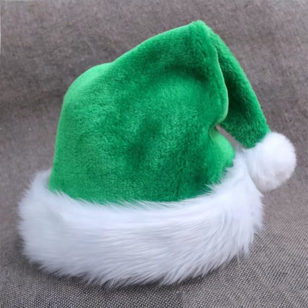 Vihreä joulupukkihattu aikuisten joulupukkihattu Deluxe Joulupukin hattu -asu Pl