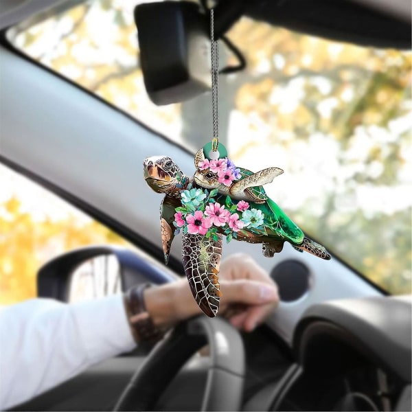 Merikilpikonnaäiti ja baby autoon roikkuvat koristeet ja värikkäät ilmapallot, luovat auton riipukset sisätiloissa