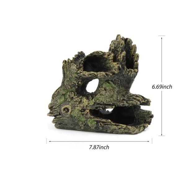 Akvarie Ornament Drivved Resin Log DIY Hul Hus Hule Ornament Velegnet til Akvarie Landskab Dekoration