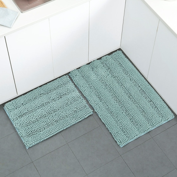 Badrumsmatta i mjuk plysch i mikrofiber, absorberande maskintvättbar Chenille-badmatta, sovrums- eller dörrmatta (kolgrå, 43*61 cm)