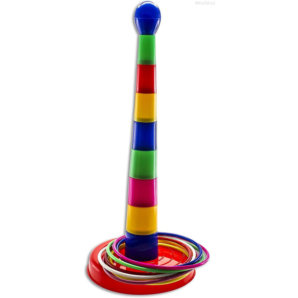 18-calowy jasno kolorowy zestaw do gry Quoits Ring Toss dla dzieci