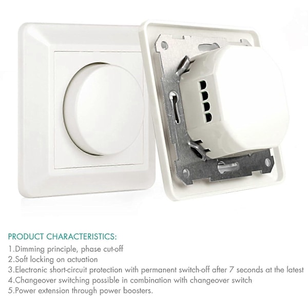 LED-dimmer, 220-240V 5-200W Smart knapp, strömbrytare och dimmer