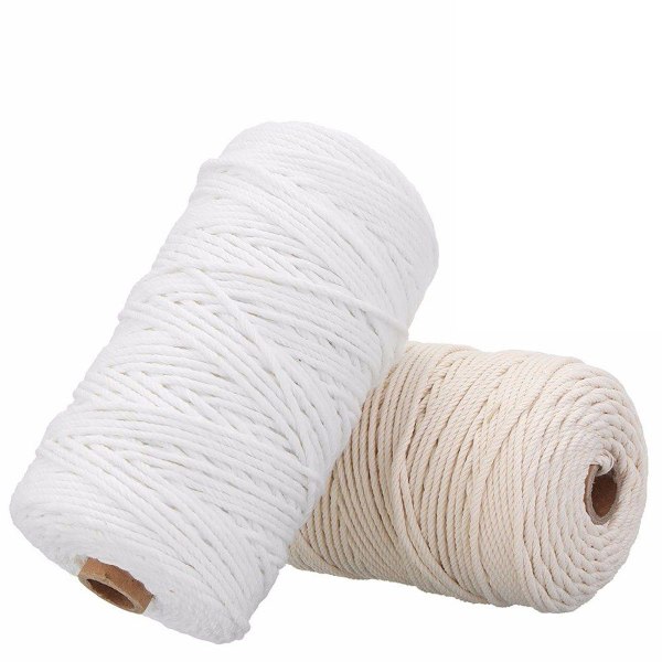 Cotton Natural Cotton Rope, Bomullsgarn Macrame