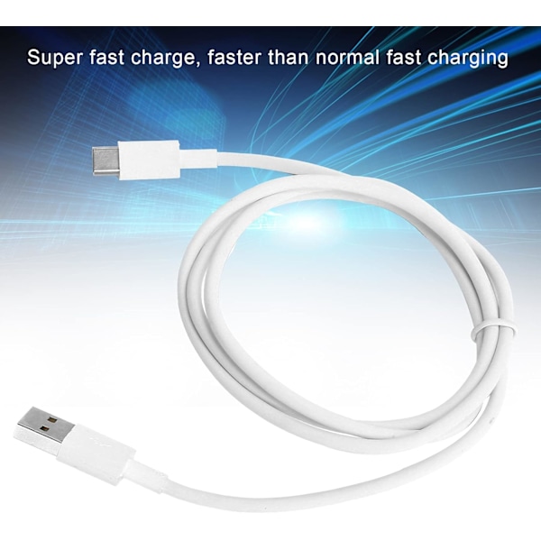 1M USB Type C Super Hurtig Opladningskabel, TPE Type C Datakabel til Mobiltelefoner, Tablets, Universal Datakabel (6A)