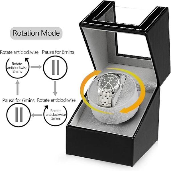 Automatisk Urvinda med Tyst Japansk Motor, Premium Läderutsida och Mjuka Flexibla Urkuddar för Herr- och Damur