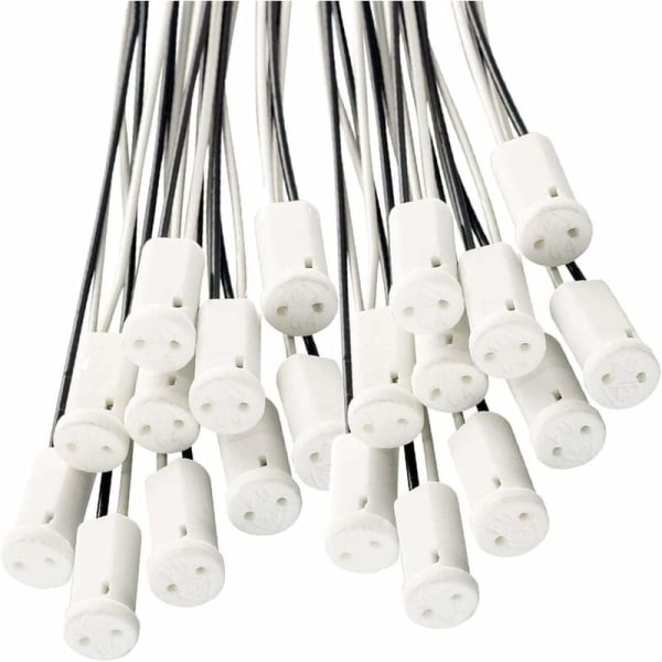 25 st G4-lamphållare G4-uttag Lampfäste med keramiskt fäste för G4 LED-halogenlampa, 10 cm kabel