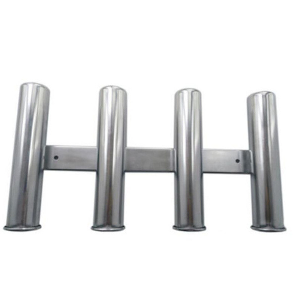 Veggmontert fiskestang holder for båt rustfritt stål 4 rør koblet fiskestang holder vertikal fiskestang holder