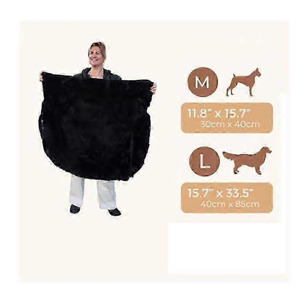 Ny Pelsbarn Skyddande Hundbädd för Bil, Lugnande Hundbädd för Bil, Tvättbar Hundstol - Perfekt Dark Grey m
