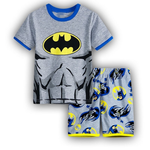 Lasten Poikien Pyjamasetti Set T-paita Shortsit Yöasut Asu Lihas Batman Muscle Batman 95cm
