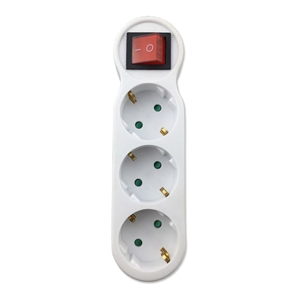 3-vejs stikkontakt adapter med afbryder, 3-vejs rund multi-stik multi-stik fordeler stikkontakt