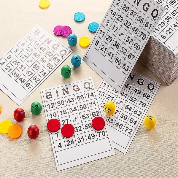 Wabjtam 60st Bingokort Desktop Speltillbehör Pedagogiska leksaker för barn