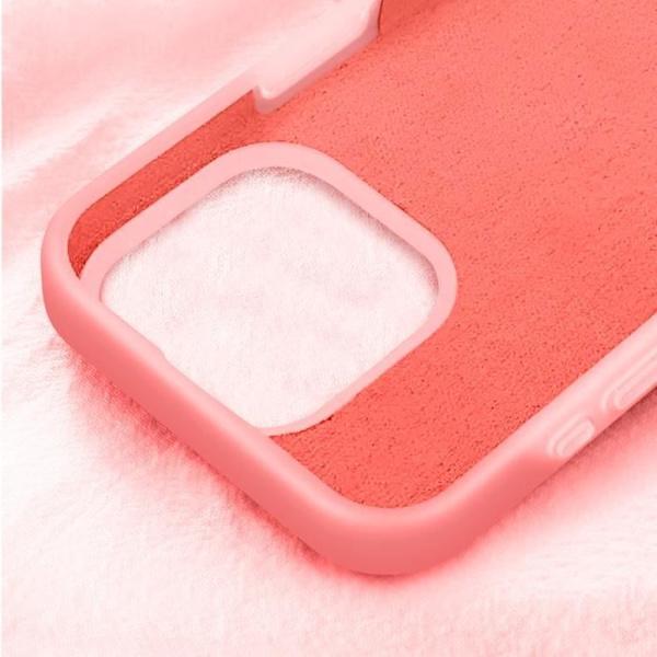 Skal för iPhone 16 Pro Max Silikon Mjuk Invändig Upphöjd Kant Pulverrosa Pink