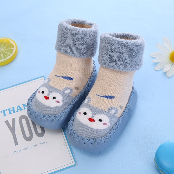 2 par halkfria babysockor vinter varma tofflor flicka pojke föd