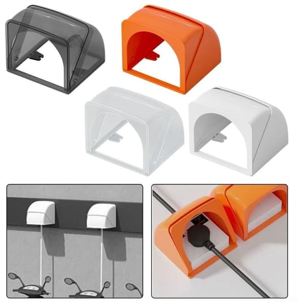 Waterproof Socket Protective Box - For Outdoor Use - For Outdoor Use in Gardens or on Patios (White)