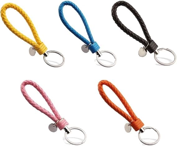 5PCS Nyckelring Flätad Läder Nyckelring för alla bilar Nyckelring Herr K