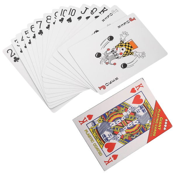 1 sæt Jumbo spillekort Kæmpe poker spillekort Store poker spillekort til fest