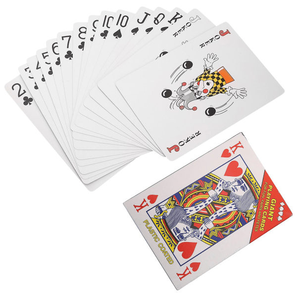 1 Sett Jumbo Spillekort Store Poker Spillekort Store Poker Spillekort For Fest