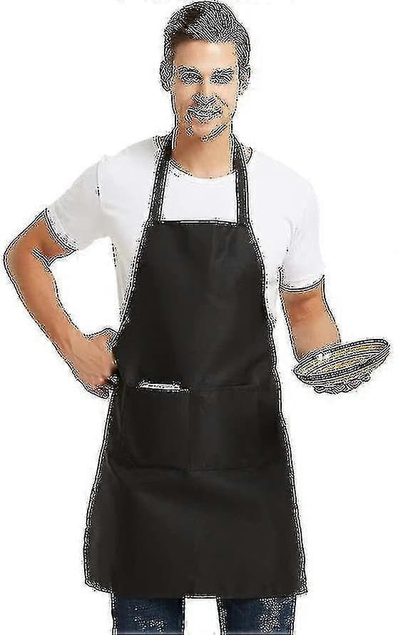 12-pak ensfarvede forklæder med 2 lommer - Sorte Unisex Kommercielle Forklæder Bulk Green