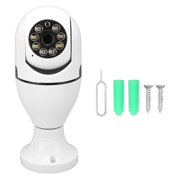 WiFi-lampe 1080P overvågningskamera farve nattesyn bevægelsesdetektor skrues ind i E27 lampesokkel hjemme kamera