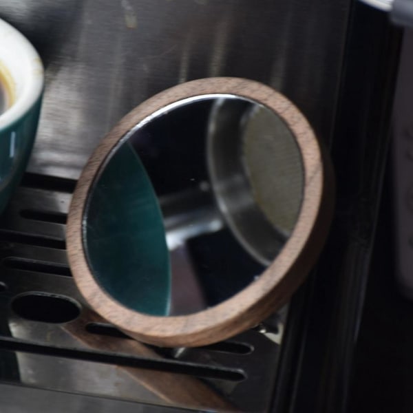 Uppgraderad Espresso Shot Spegel För Bottenlöst Portafilter Svängvinkel Valnöt