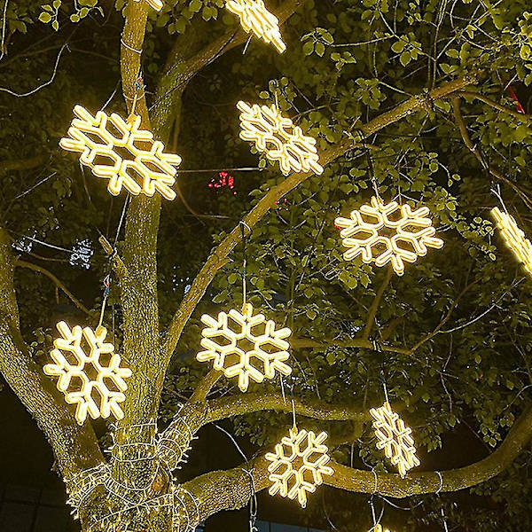 40cm Stor Snöflinga Stränglampa Utomhus Snöflinga Led Hängande Lampa Bakgård {DB} Red