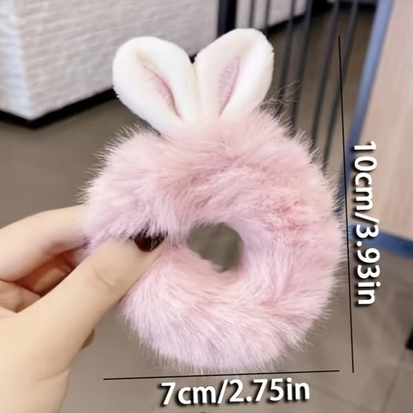 4 st plyschkaninöronhårringar - elastiska hårband för flickor 4pcs