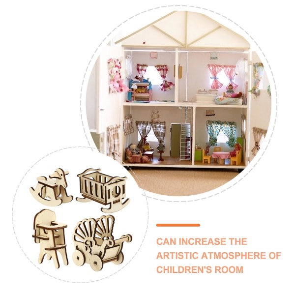 Set lapsille Huonekalut Set Mini Lastenhuoneen kalusteet Pieni lastenhuonekalusteet (5,5x5,2 cm)
