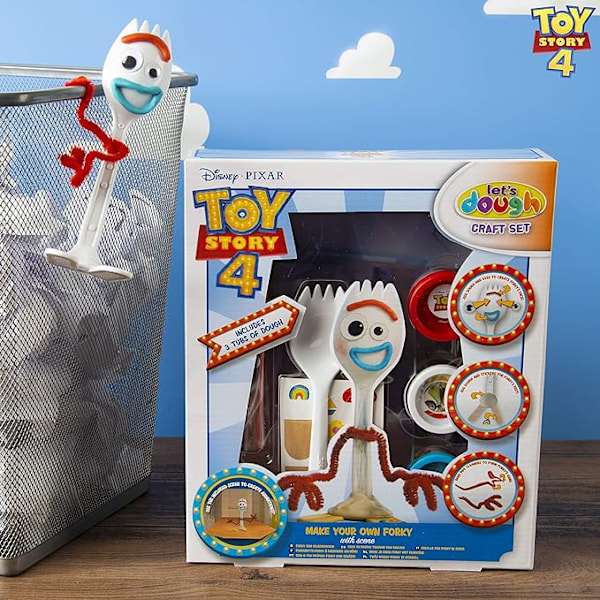 Disney Toy Story 4 Lag din egen Forky med scene | Sett med 3 deigbokser,