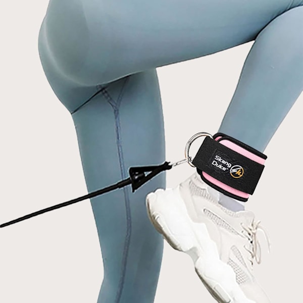 Ankelremme Muskelforstærker Træning Remme til Sports Fitness Øvelse Gym Trækkemaskiner (Pink)