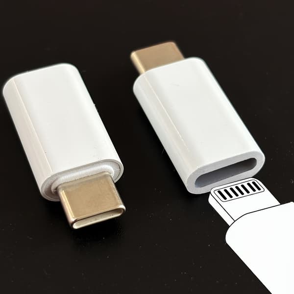 2-pack, Lämplig för iPhone Lightning till USB C-adapter, C-Typ Laddargränssnitt, Lämplig för iPhone16/15 Laddare 2 Pack (white)