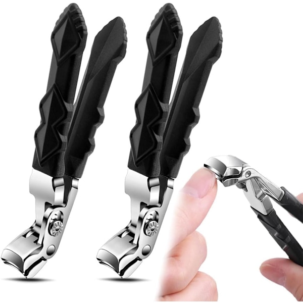 2024 Ny Langskaftet Ergonomisk Vinklet Hoved Senior Negleklipper, Negleklipper til Seniorer Tykke Tånegle (2 stk)
