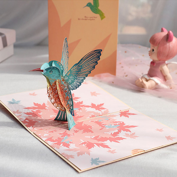 Hummingbird Pop Up -kortti Äitienpäivä onnittelukortti äidille tai W A