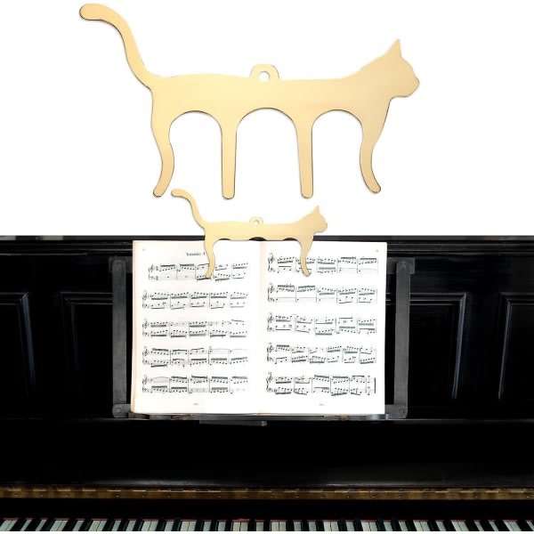 (kulta) 1-osainen metallimusiikkiteline kissan muotoinen musiikkitelineteline ulkokäyttöön kirjateline Piano-kitara viulu-näppäimistökirja