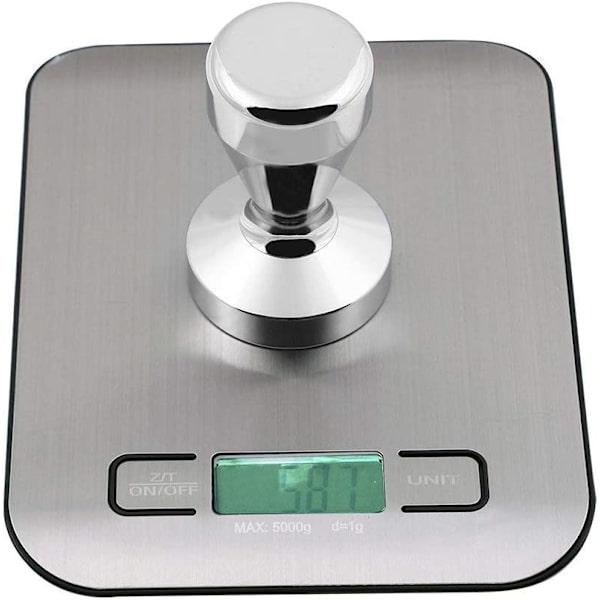 51mm rustfrit kaffepresser, kaffepresser, espressokaffe tamper køkken tilbehør med silikonepude