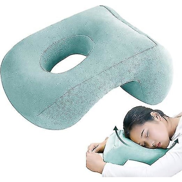 Alaspäin suuntautuva tyyny | Mukava pehmeä nukkumistyyny kädenreiällä munkkikasvotyyny Hierontapää kasvot alaspäin kehto työpöytänapa niskatuki tyyny