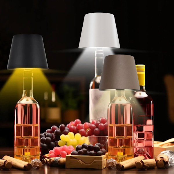 Trådløs Flaskelampe, RGB LED Flaskelampe_xx Beige Yellow