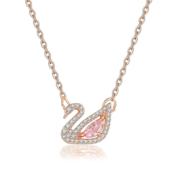 Drama True Beauty Pink Swan Diamond Halskjede